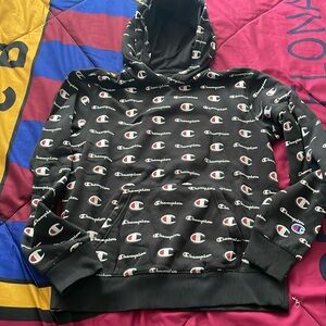 Champion black hoodie size L for kids.